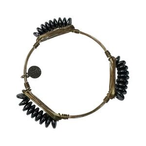Bourbon & Boweties Metallic Beaded Stone Bracelet